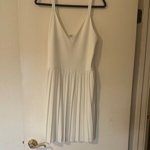 Zara White Mini Dress with Pleats